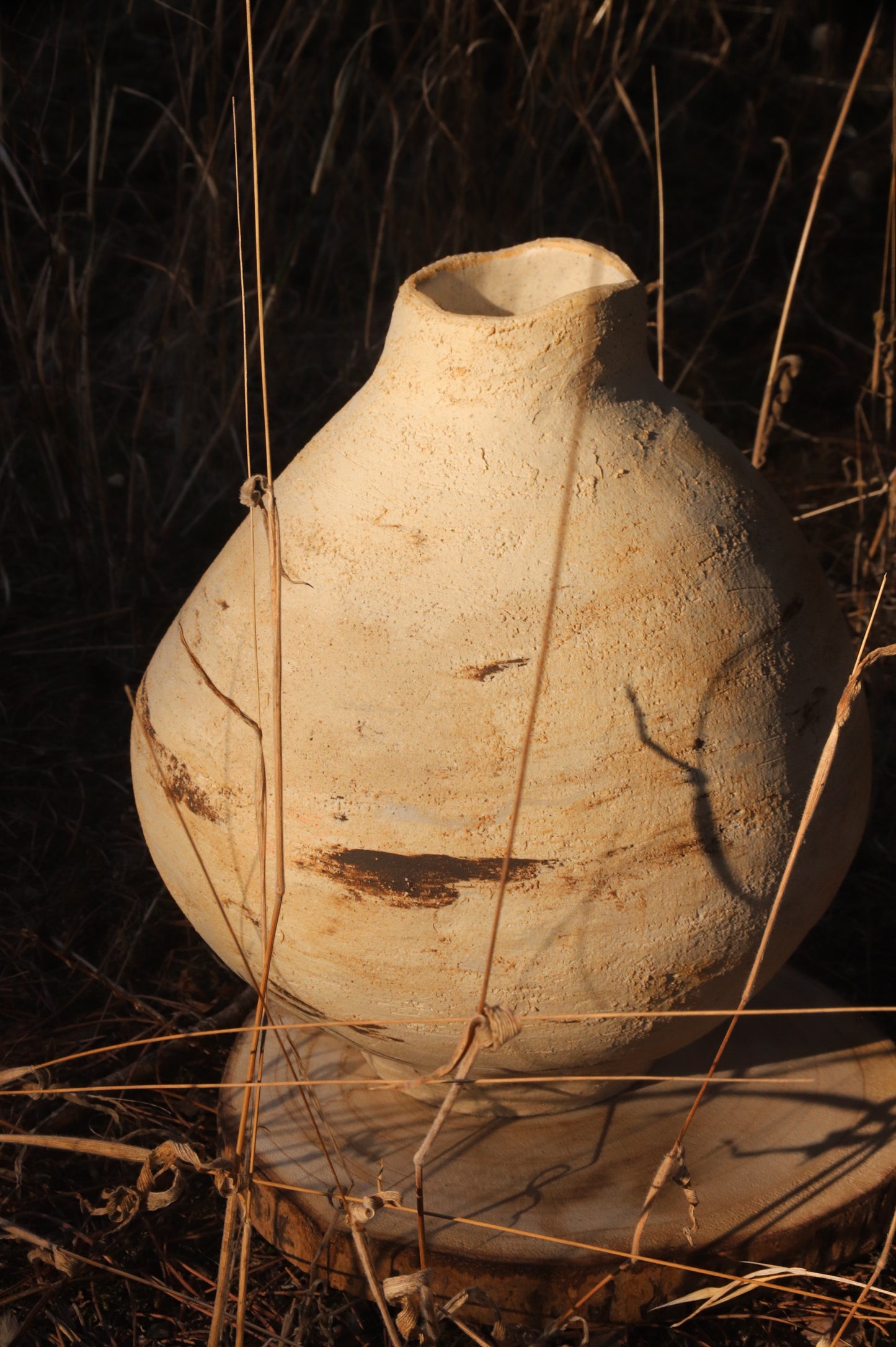 Travertine Stoneware Vase