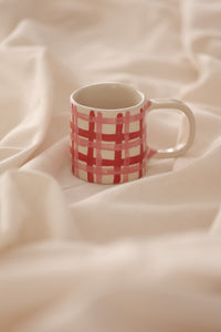 Orange & Pink Check Mug