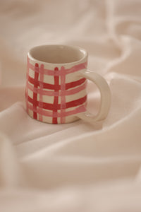 Orange & Pink Check Mug