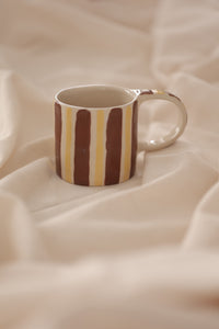 Yellow & Brown Stripe Mug