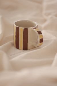 Yellow & Brown Stripe Mug