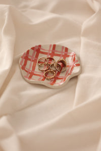 Orange & Pink Check Jewellery Tray