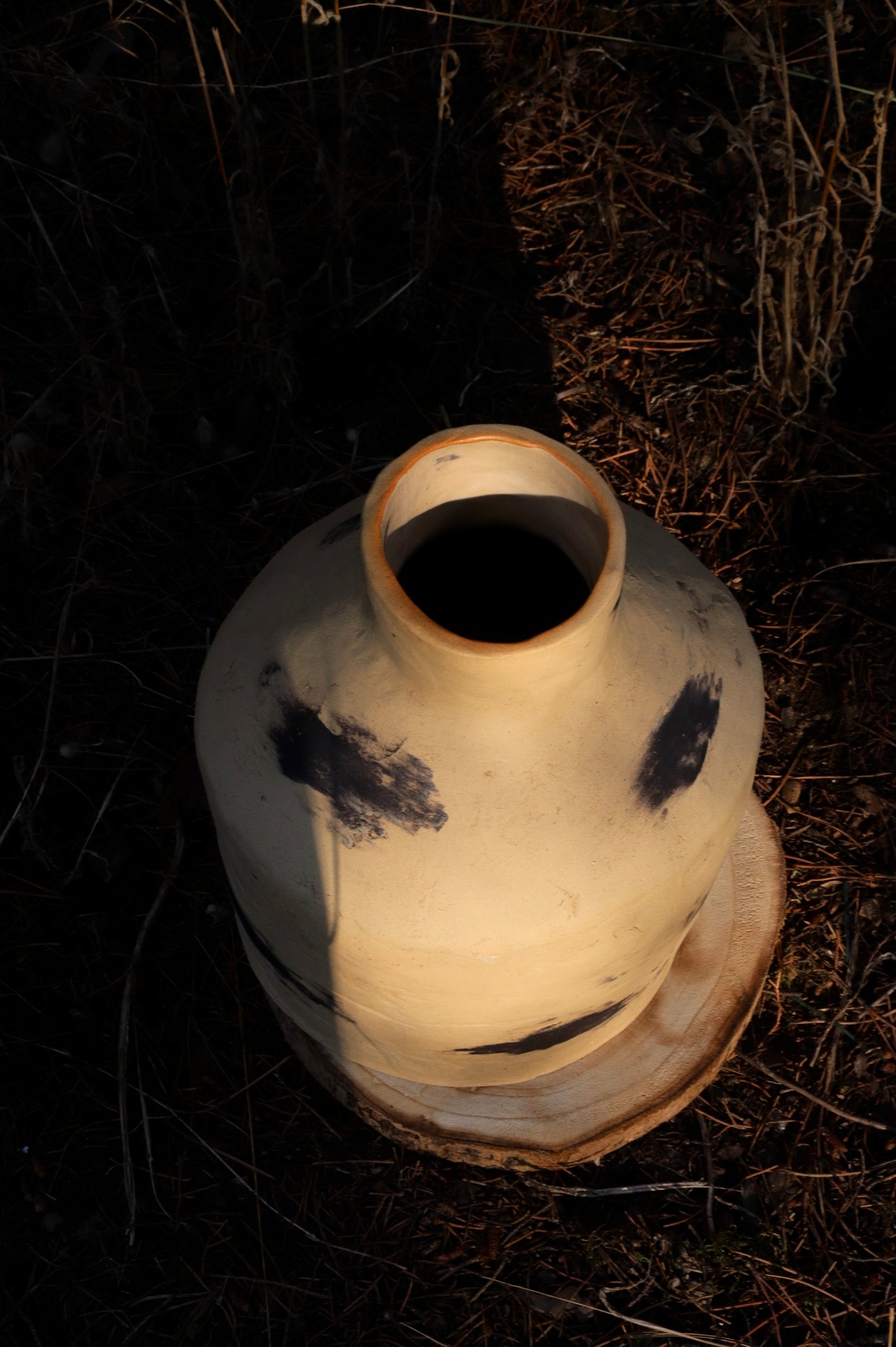 Wide Stoneware Vase