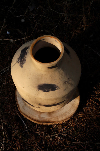 Wide Stoneware Vase