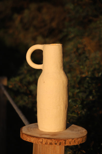 Tall-Handle Stoneware Vase