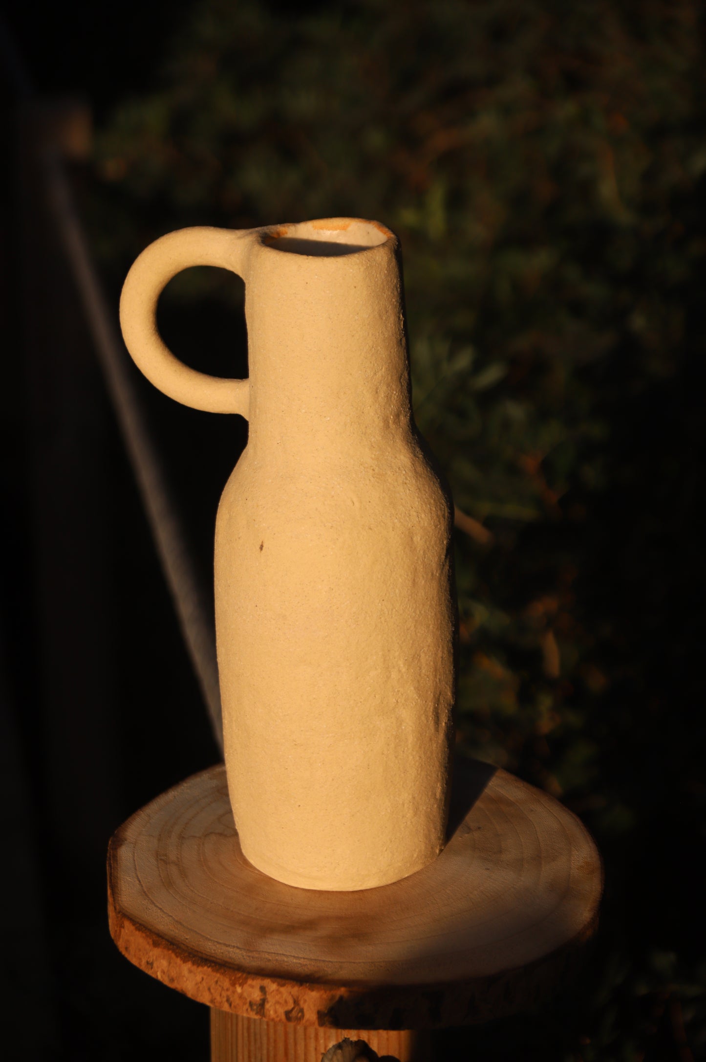 Tall-Handle Stoneware Vase