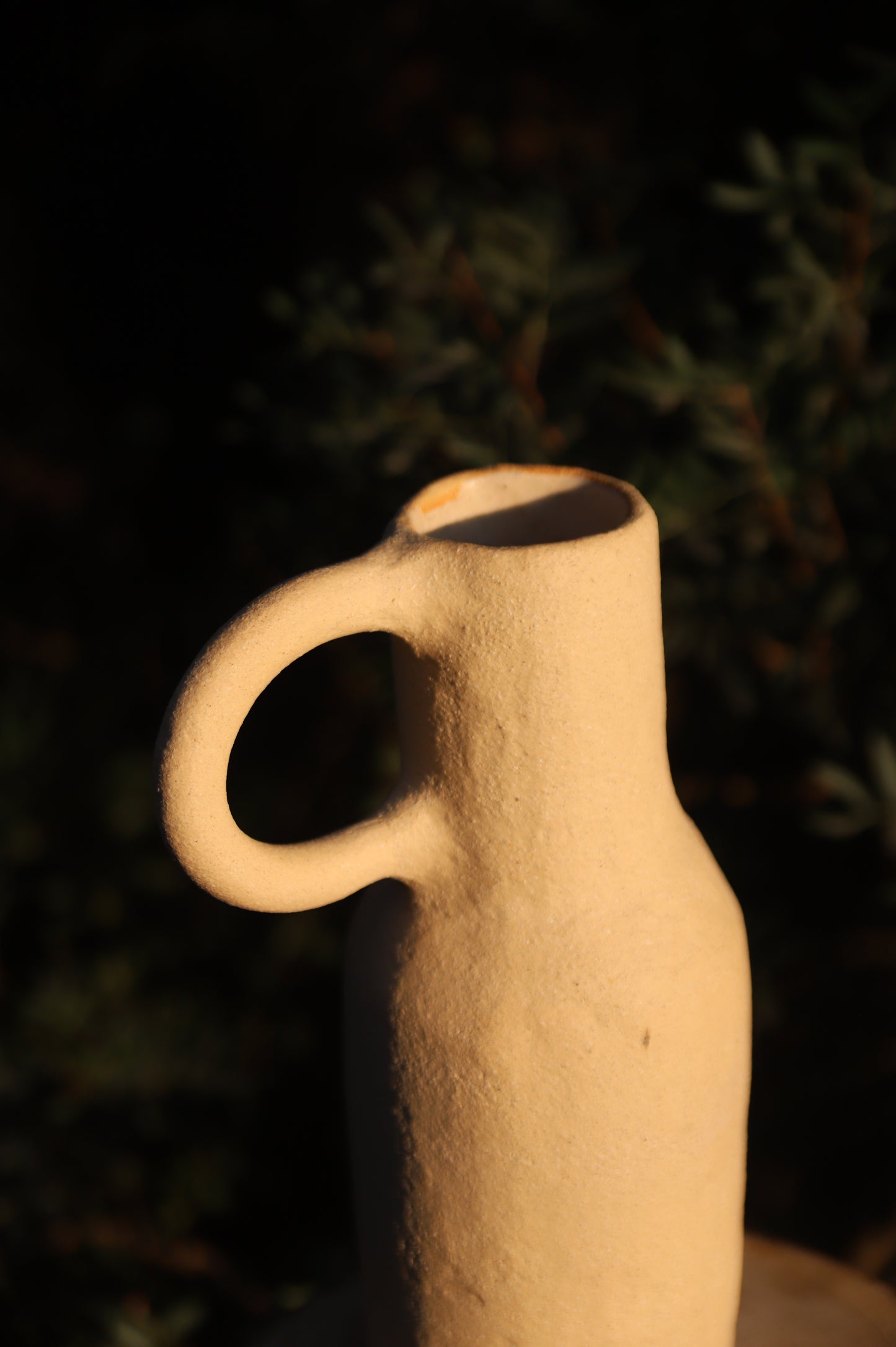 Tall-Handle Stoneware Vase