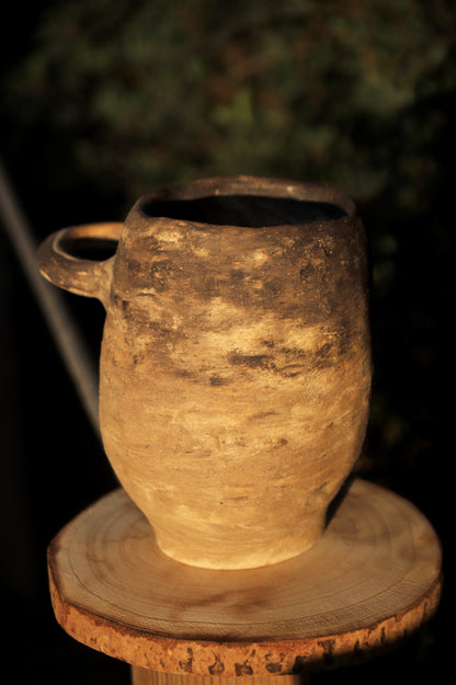 Round-Handle Stoneware Vase