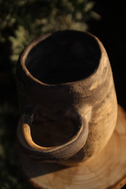 Round-Handle Stoneware Vase