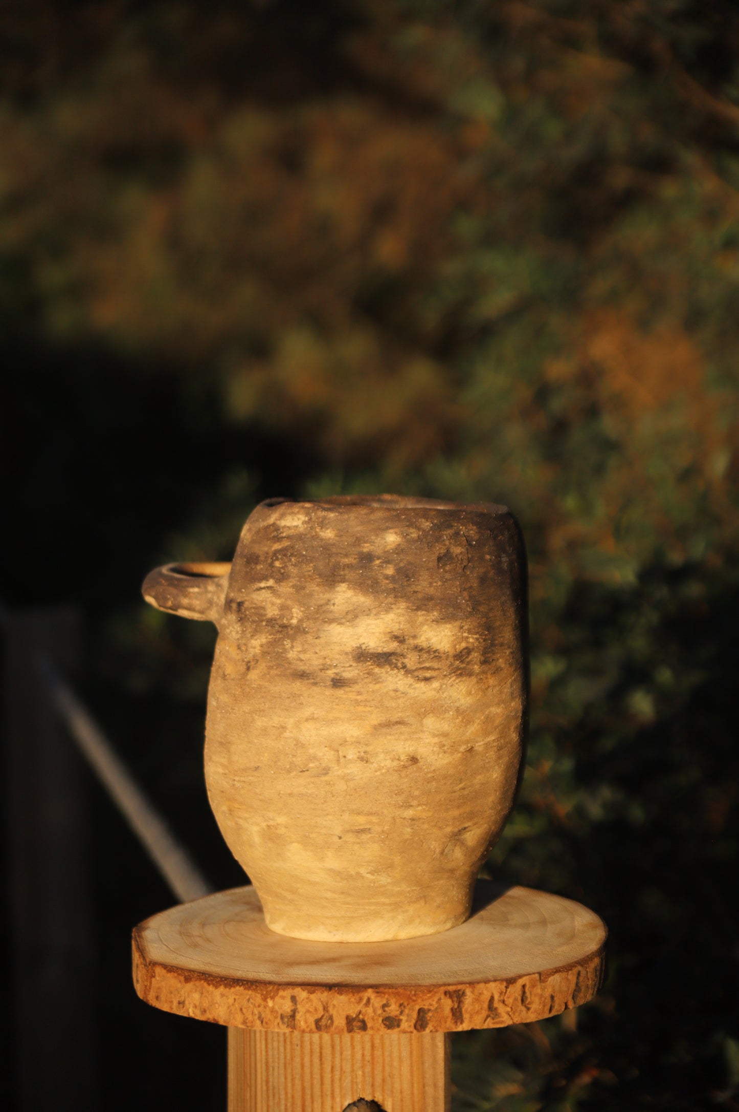 Round-Handle Stoneware Vase