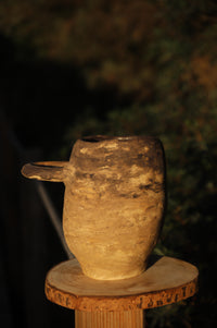 Round-Handle Stoneware Vase