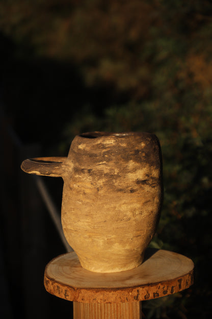 Round-Handle Stoneware Vase