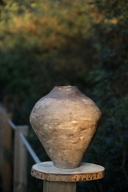 Distressed Textured Stoneware Vase