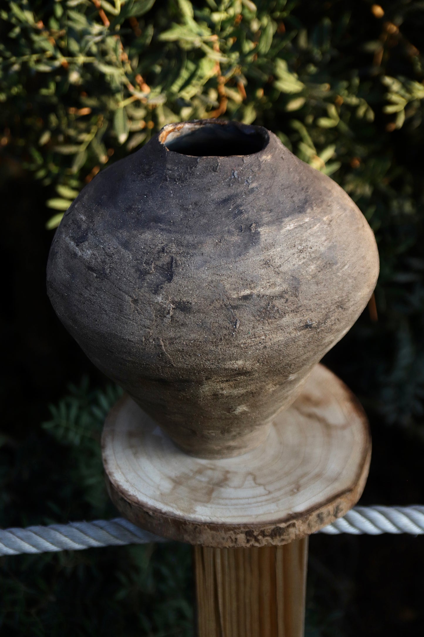 Distressed Textured Stoneware Vase