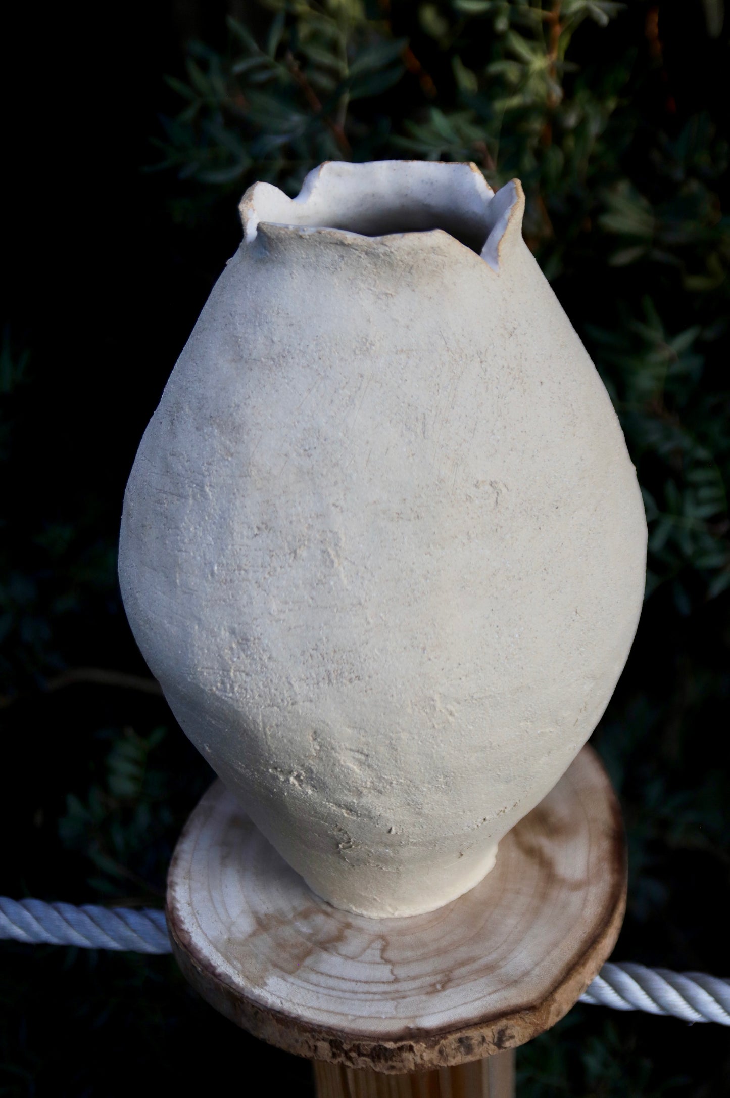 Wavy Stoneware Vase